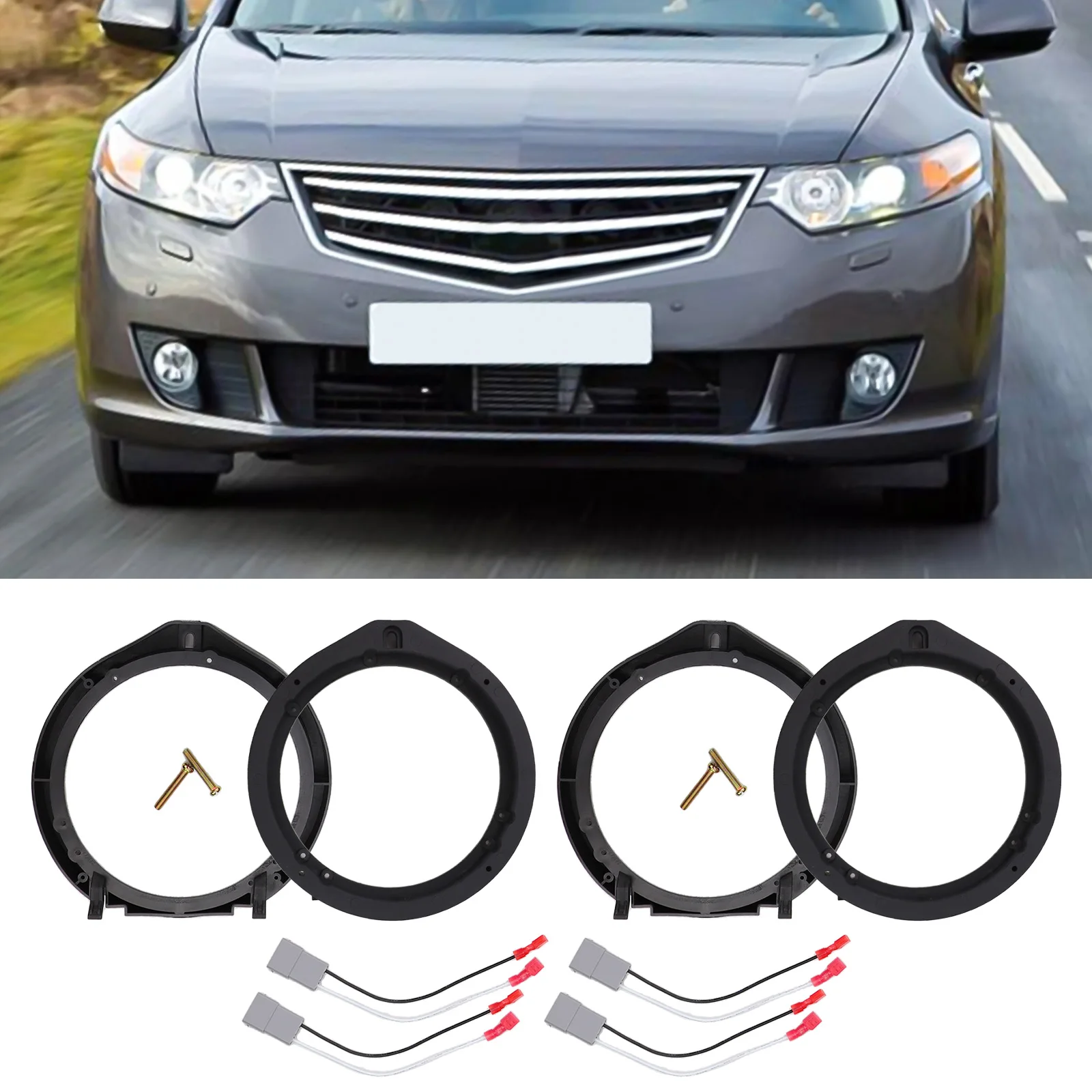 2 Pairs 6.5inch Car Speaker Adapter Board With Wiring Harness For Honda For Civic For Insight 2010-2013 For Odyssey 2011-2013