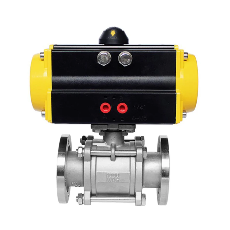 DN50 2 inch 2 Way 1000 WOG 316 Stainless Steel Vacuum Ball Valve with Pneumatic Actuator