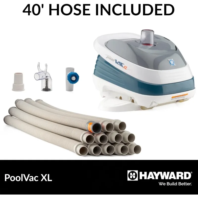 منظف حمام السباحة Hayward W32025ADV PoolVac XL لحمامات السباحة من الفينيل حتى 20 × 40 قدمًا (مكنسة حمام السباحة الأوتوماتيكية)