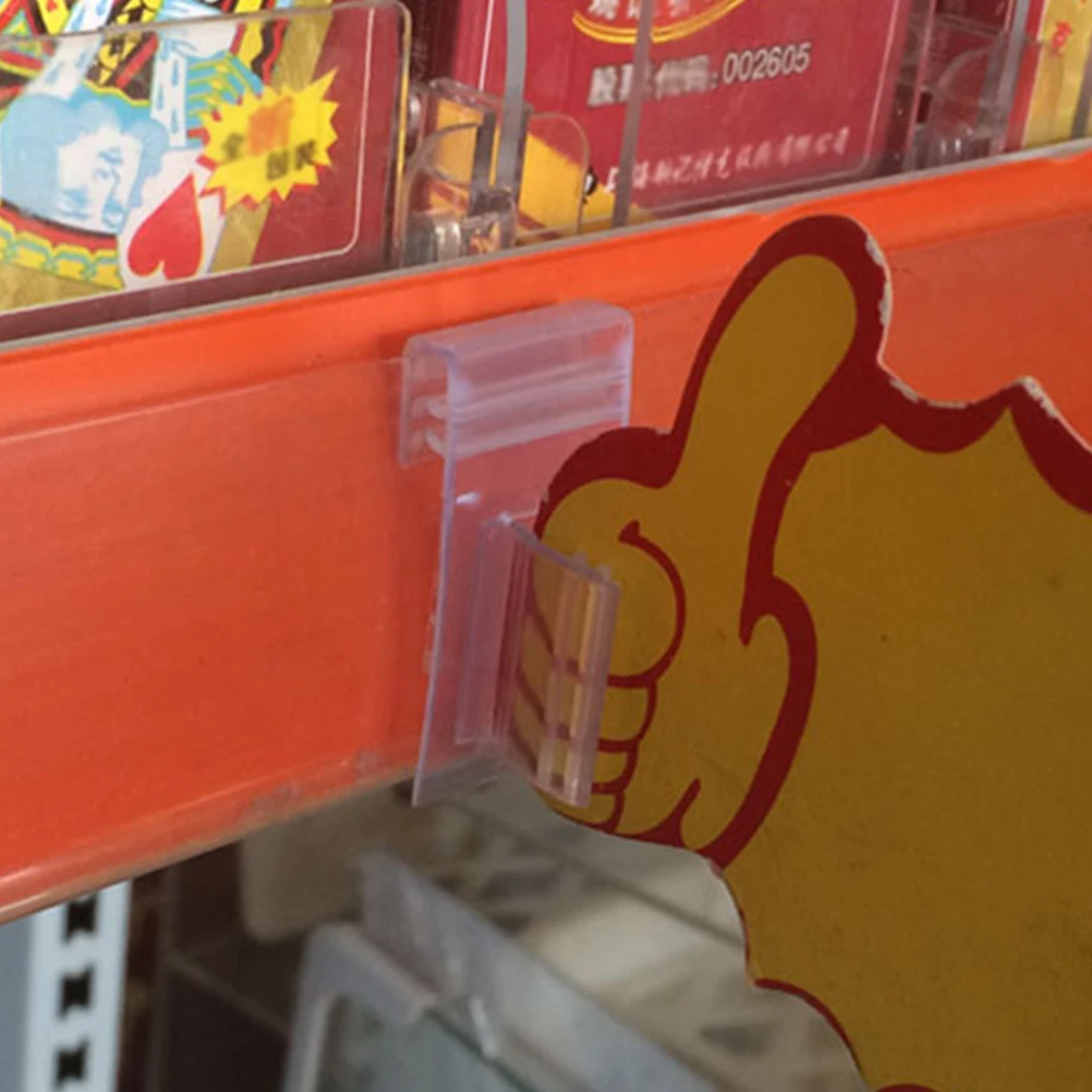 

20pcs Transparent Tooth Clamp Pvc Label Holder Advertising Folder For Supermarkets Clip On Shelves Retail Stores Light
