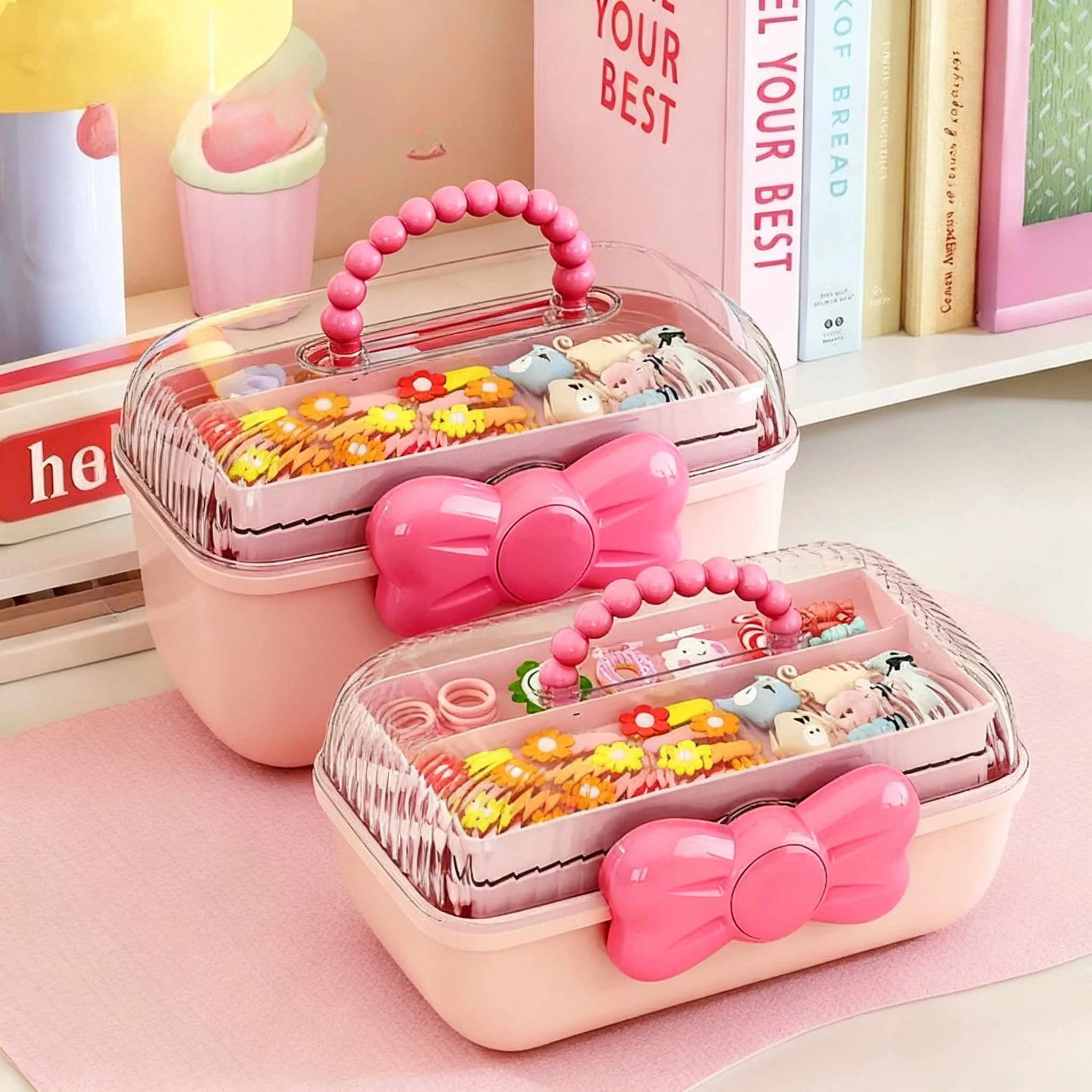 

Double-Layer Large-Capacity Jewelry Box Ring Earrings Bracelet Pendant Storage Box Travel Portable Jewelry Case Organizer