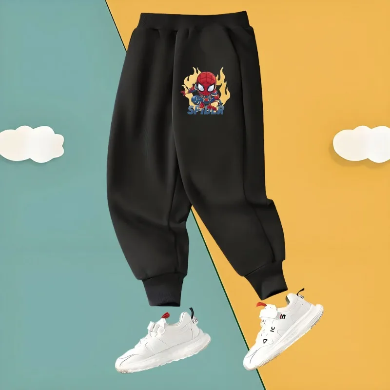 2025 نمط جديد للأطفال ركض مارفل أنيمي سبايدرمان مطبوعة بنين سراويل تقليدية مريح مرونة الخصر بنطلون رياضي بانت #2