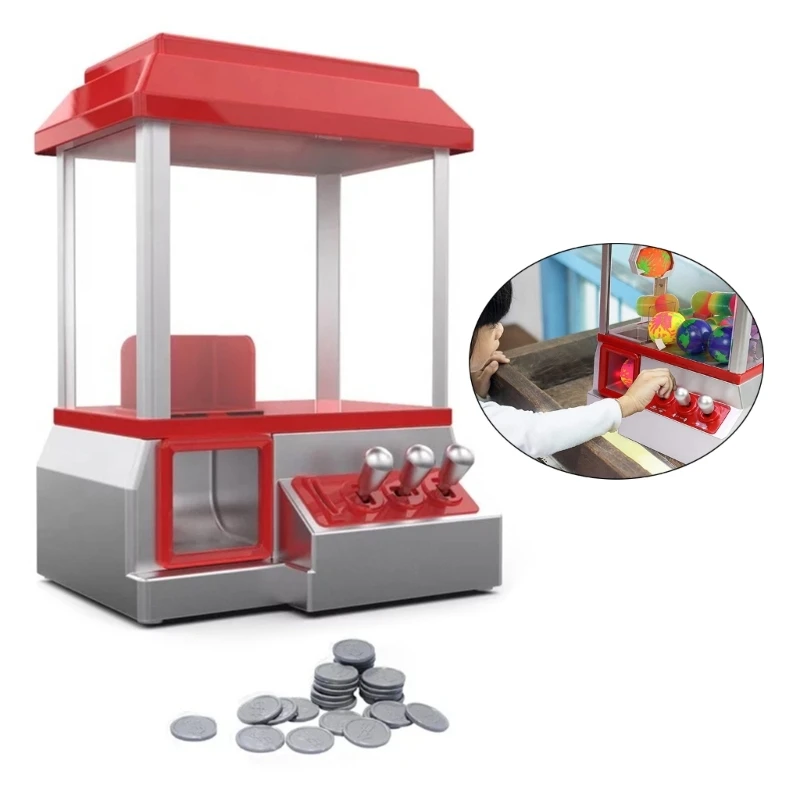 

Kid Claw Machine, Mini Candy Vending Grabber,Prize Dispenser Toy Electronic Claw Game Machine with Adjustable Sounds