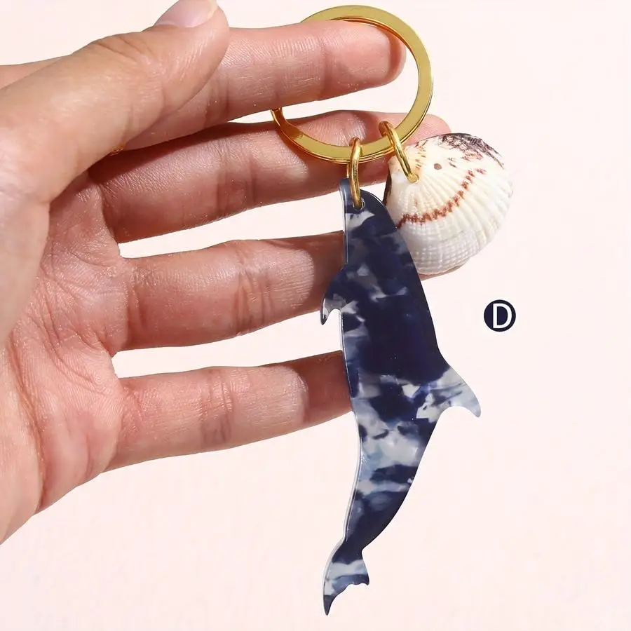 1/5/10/20/50/100pcs Acrylic Ocean Animal Sea Collection Golden Starfish,sea Horse,shark,dolphin,lobster,keychain Funny Positive