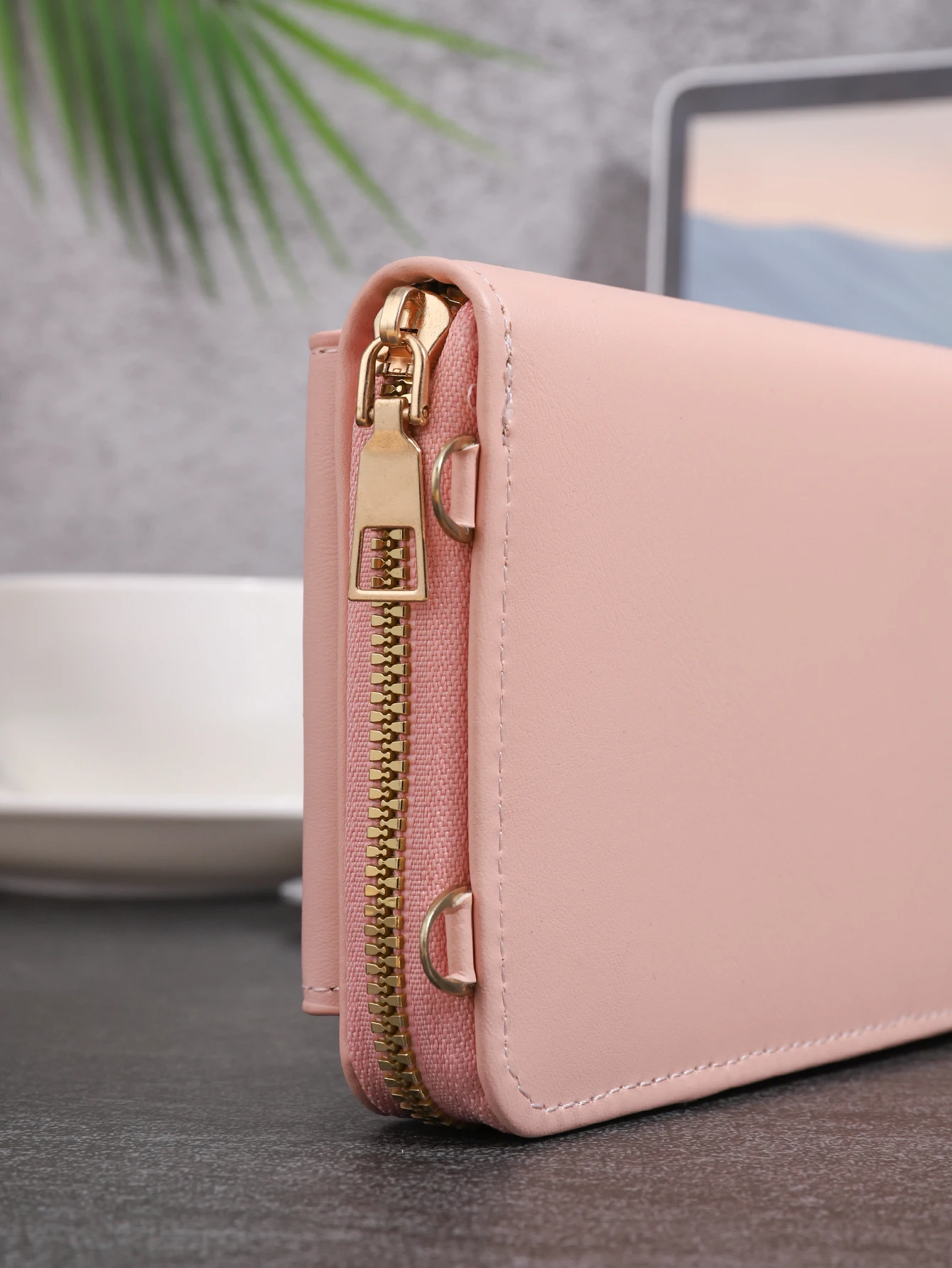 The new houndstooth fashion and versatile mobile phone bag magnetic buckle crossbody bag zipper vertical multi-functional wallet