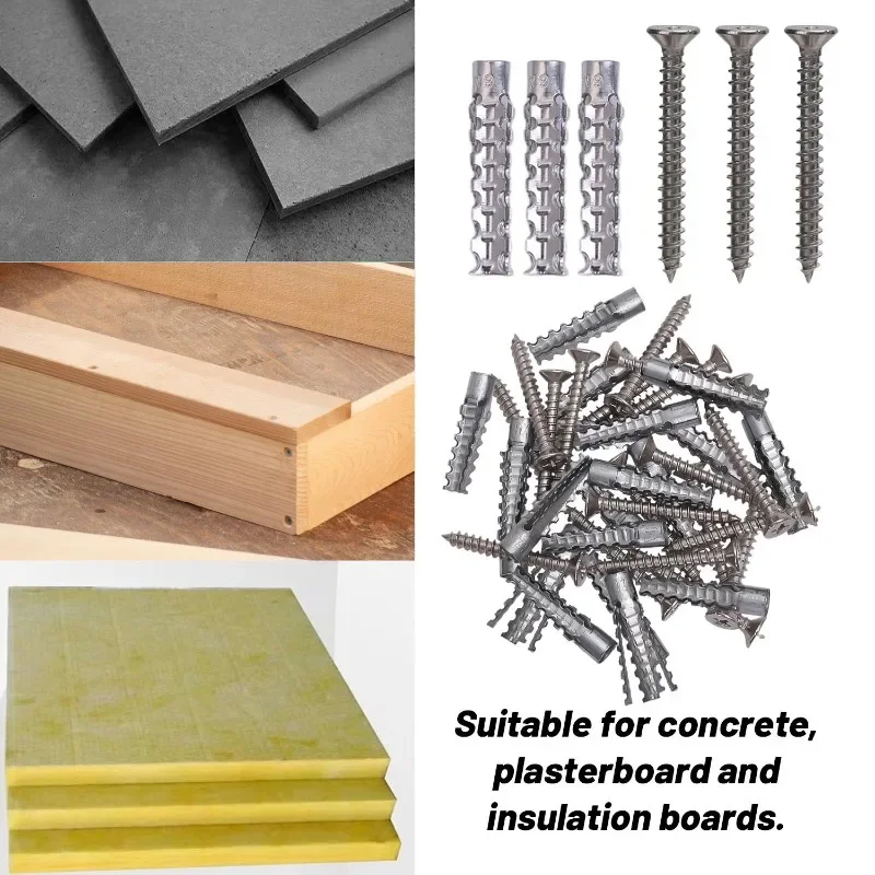6/8mm Expansionsrohr für Hohlwände Metall-Expansionsschrauben-Set Selbstschneidende Schrauben Rohrbohrstopfen Befestigungsbolzen Anker – Detail 7