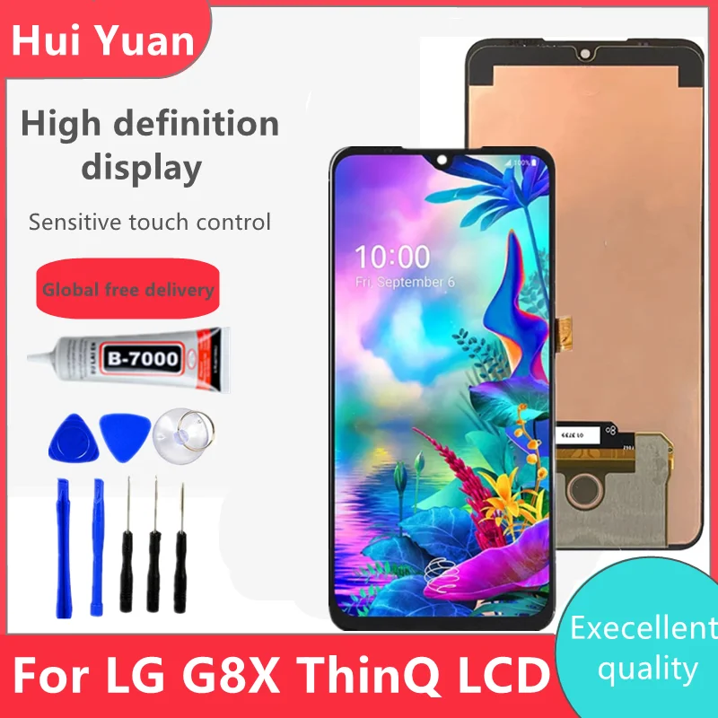 Tested AMOLED LCD Screen For LG G8XGV50S ThinQ LCD Display With Frame Touch Screen Digitizer LG G8X G V50S Thin Replacement