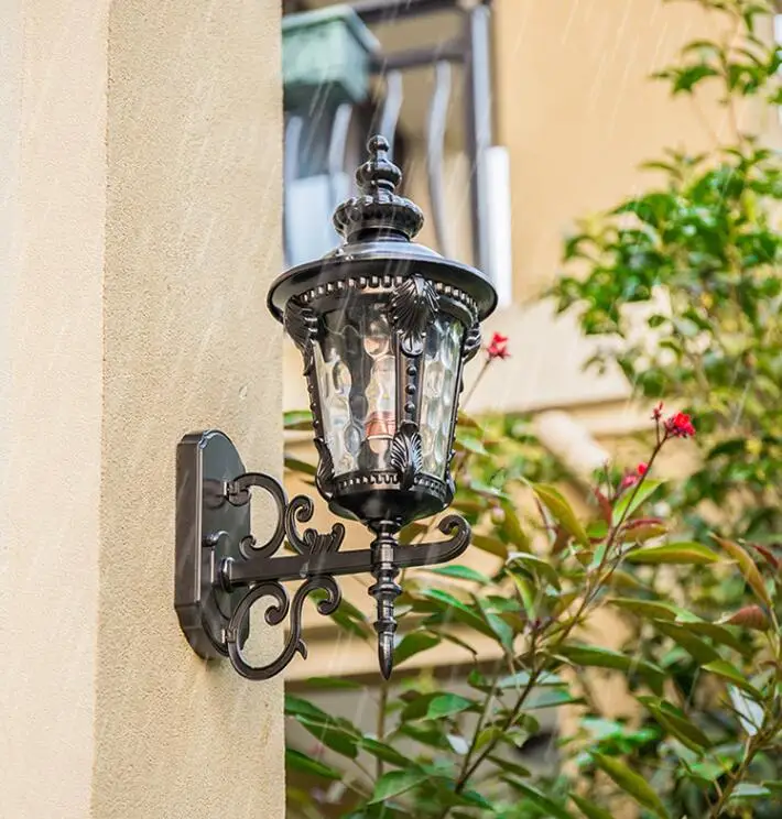 

Outdoor Wall Lantern Light Waterproof Porch Sconces Wall Mounted Lighting Modern Matte Black Wall Lamps