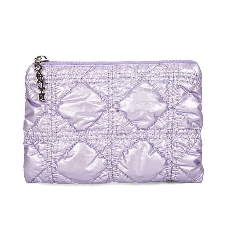 

2pcs Coin Purses Embroider Thread Lattice Square Plain Short Wallet Mix Color