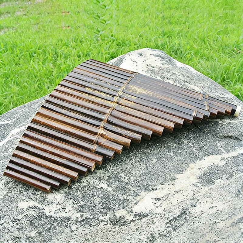 Flauta de Pan Portátil Hecha a Mano de Bambú Morado, Flauta de Pan para Principiantes y Profesionales en Clave C/F/G, Flauta de Pan de 16/22/25 Tubos para Interpretación