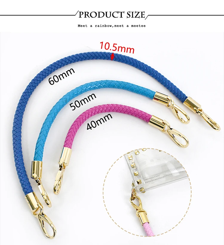 1Pc Deepeel 30-60cm Colorful PU Leather Bag Straps Purse Handbag Handles Gold Chain Buckle Weave Sling DIY Handmade Accessories
