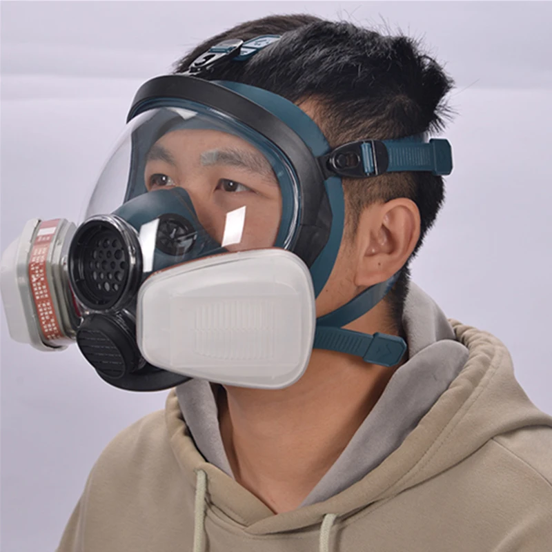 Protective mask, spray painted, chemical fire protection, wide field of view, full face mask, acid and alkali gas, 6800 gas mask