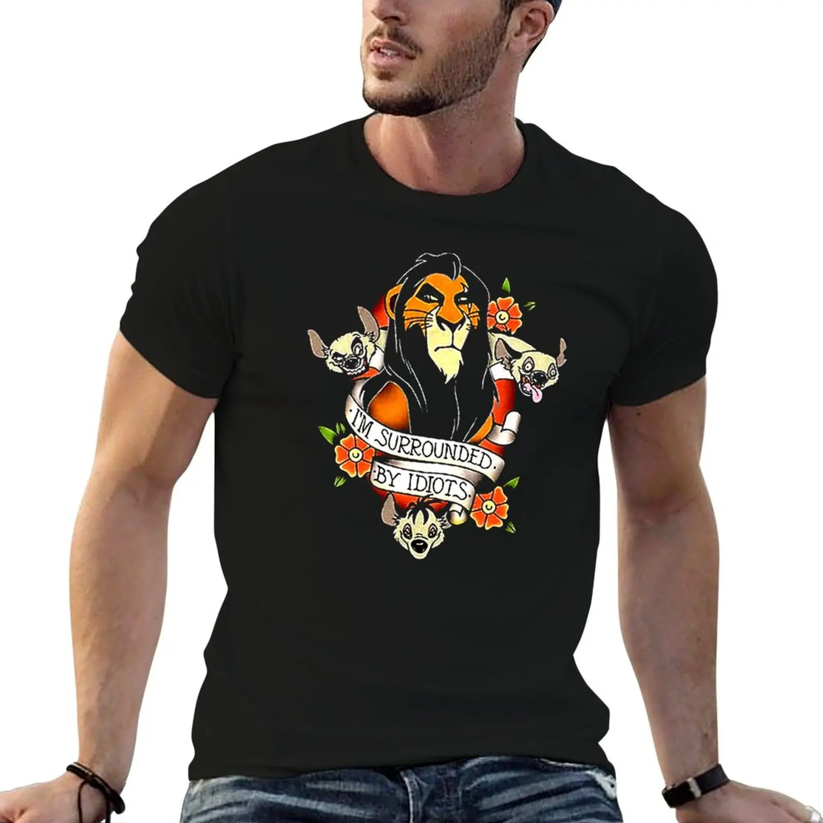 King Scar Surrounded T-Shirt Street Art Print Tee Shirt