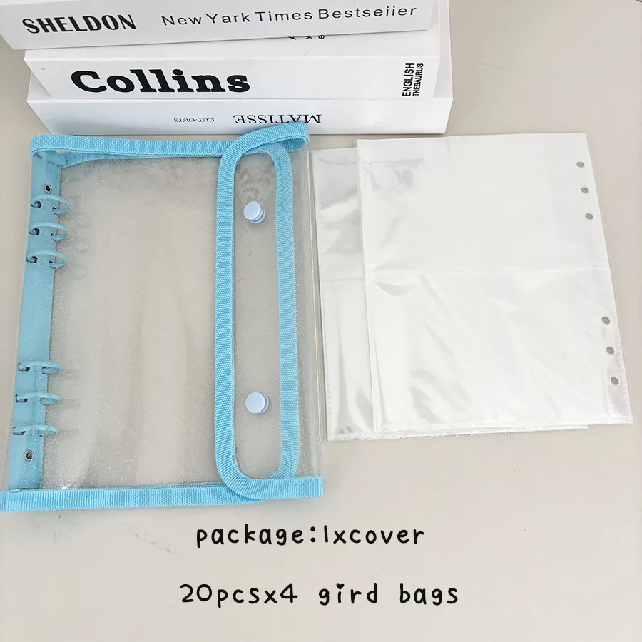 SKYSONIC A5-Ordner mit doppelter Schnalle, 10 Stück Nachfüllhüllen, Taschen, DIY-Fotosammelbuch für lose Blätter, Kpop-Organizer-Halter – Detail 22