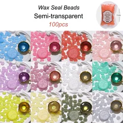 100 pcs Crystal Clear Sunflower Wax pellets, Transparent, for Wax Seals, Invitation Cards, Christmas Gift Wrapping, Envelope