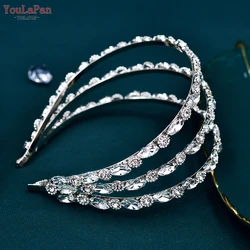 YouLaPan Bridal Rhinestone Hair Hoop Wedding Bride Headwear Women Headpiece Handmade Headband Banquet Jewelry Party Gift HP597