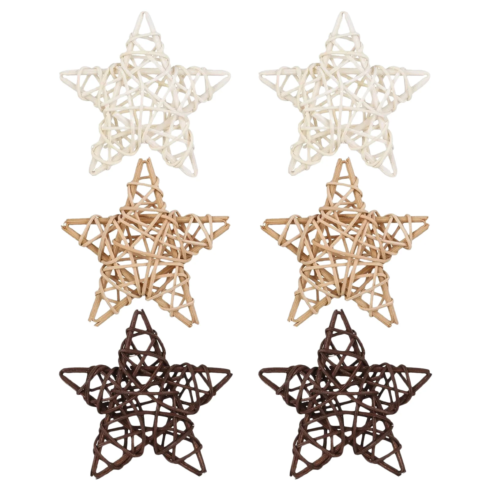 

6 Pcs Party Rattan Ball Decorations Decorative Stars Christmas Ornaments Birthday