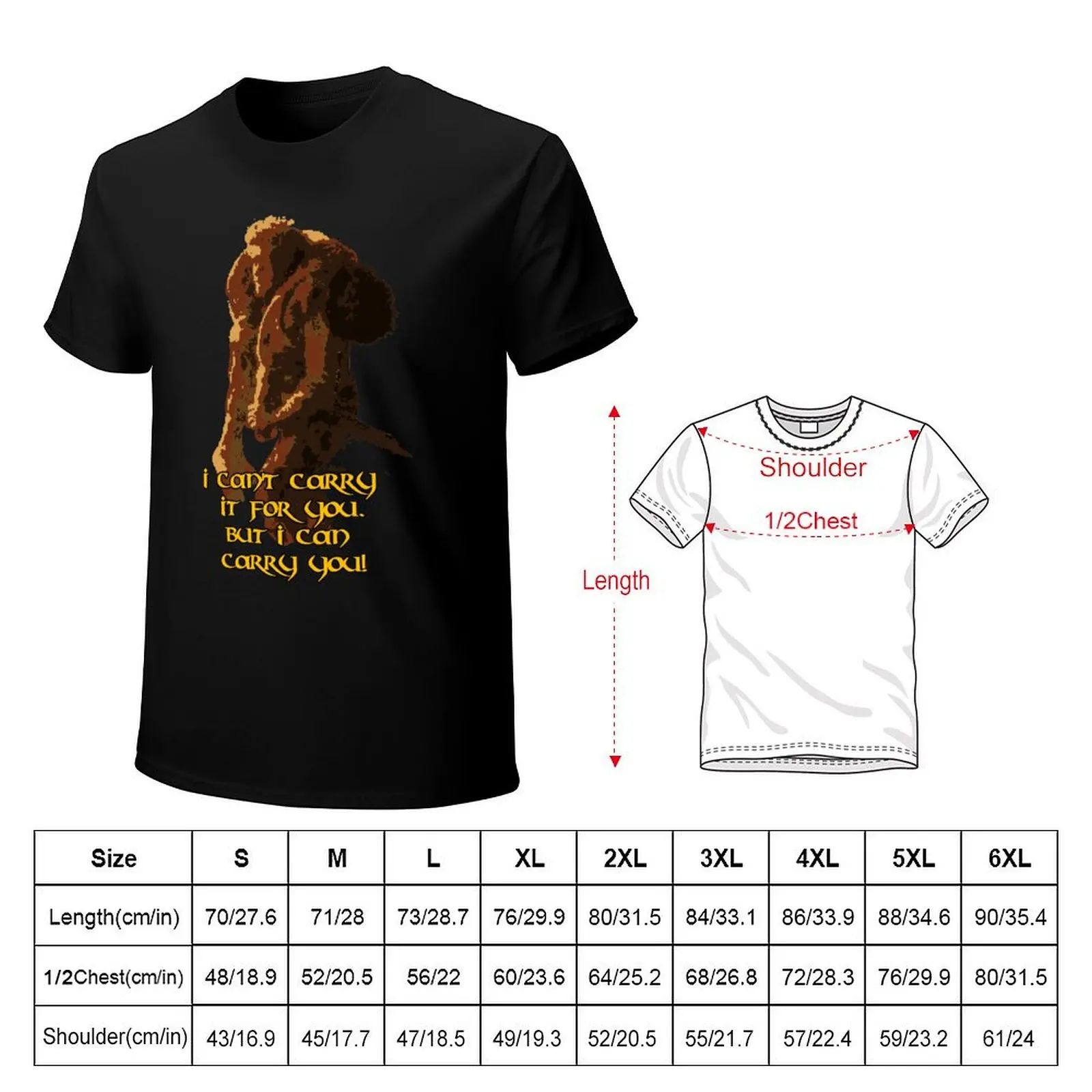 Sam carrying Frodo T-Shirt Relaxed Fit Casual Short Sleeve Top