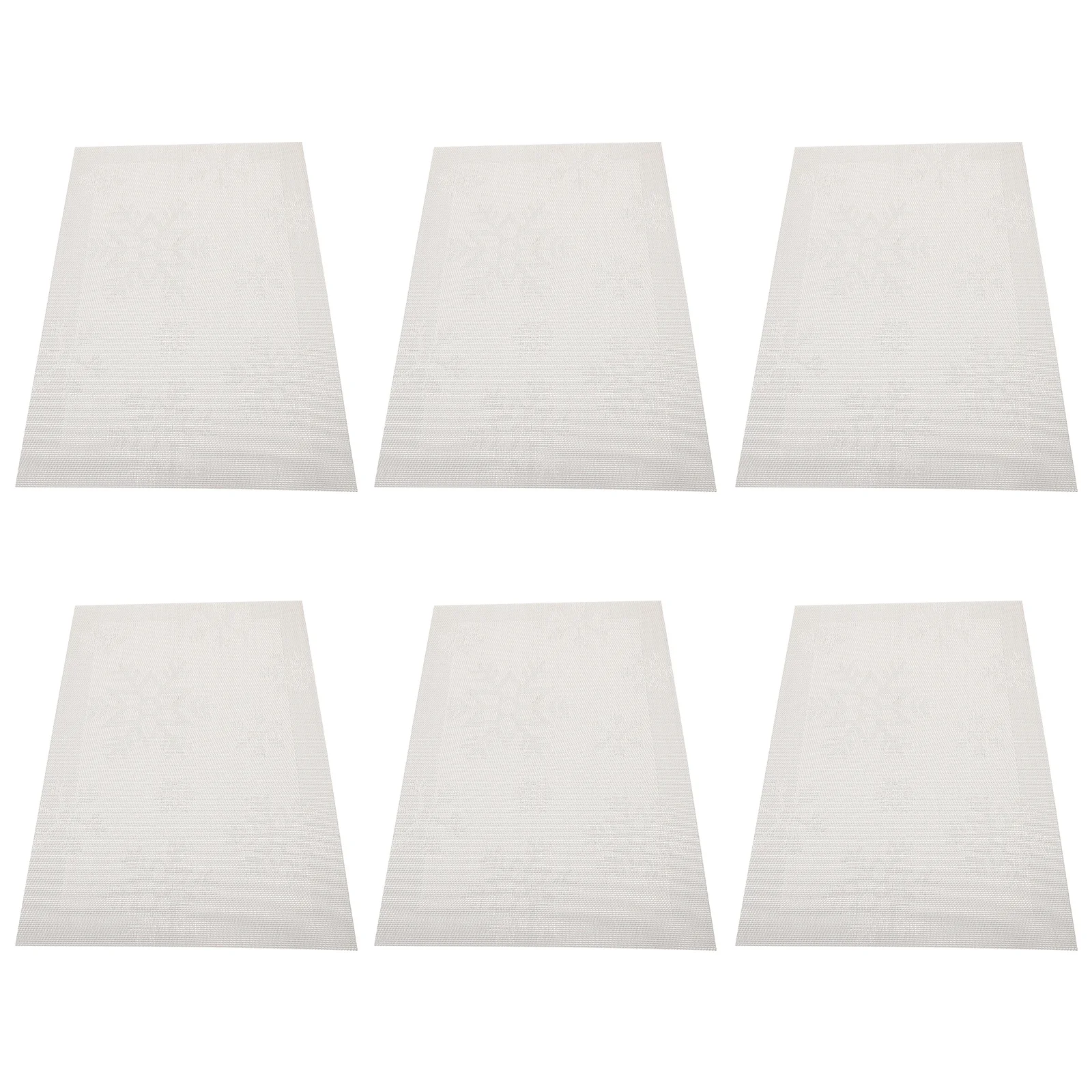 

6Pcs Xmas Placemats Delicate Production Good Texture Heat Insulation Mats Silver Christmas Table Mats Party Tablecloth
