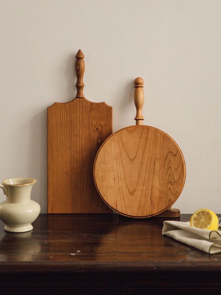 

Vintage Solid Wood Cutting Board, French Pre-Owned Cherry Wood Restaurant, Coffee Shop, Dessert Steak Tray, Breadboard