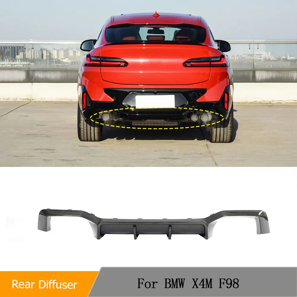 For BMW X4M F98 2023-2024 Rear Bumper Diffuser Lip Spoiler Chin Carbon Fiber Tail Lip Exterior Trim Protection Car Body Kit