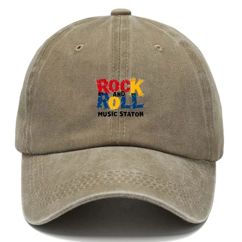 Gorra de béisbol de algodón lavada Vintage personalizada para hombres y mujeres, sombrero con patrón Retro con tema musical, gorra ajustable para papá para uso informal diario