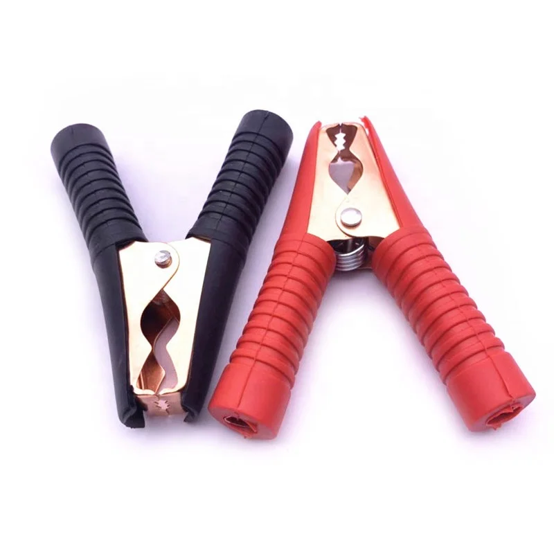 50PCS Red And Black 100A Alligator Car Clips Copper Plated Battery Clamps And Crocodile Terminals Power Wire Test