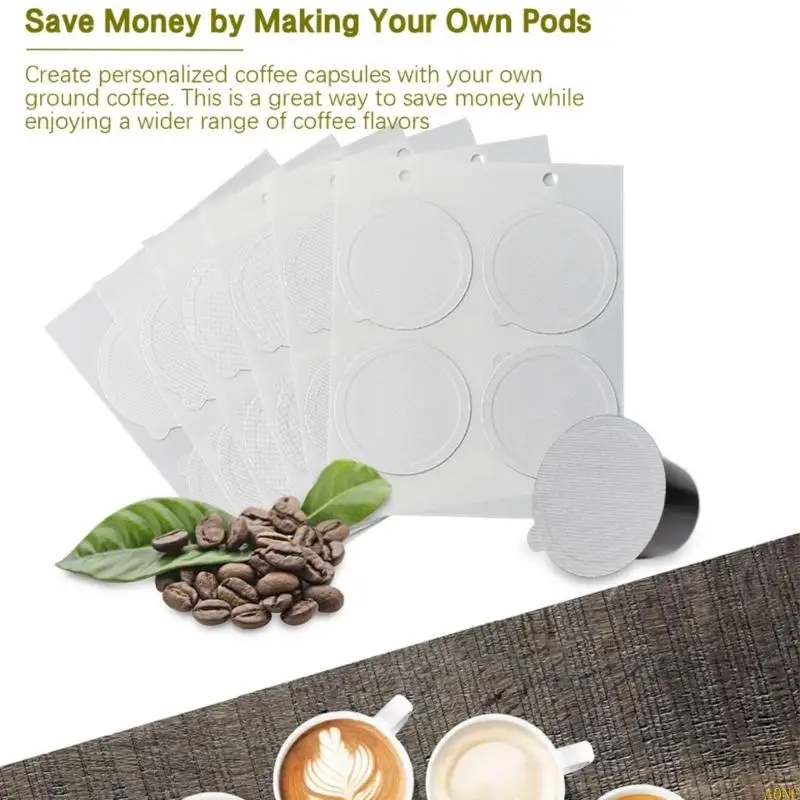 A0NC 100 Pack 59 mm Aluminiumschafeln Deckt Cover Coffee Pods Foil Deckel Kaffeesiegel