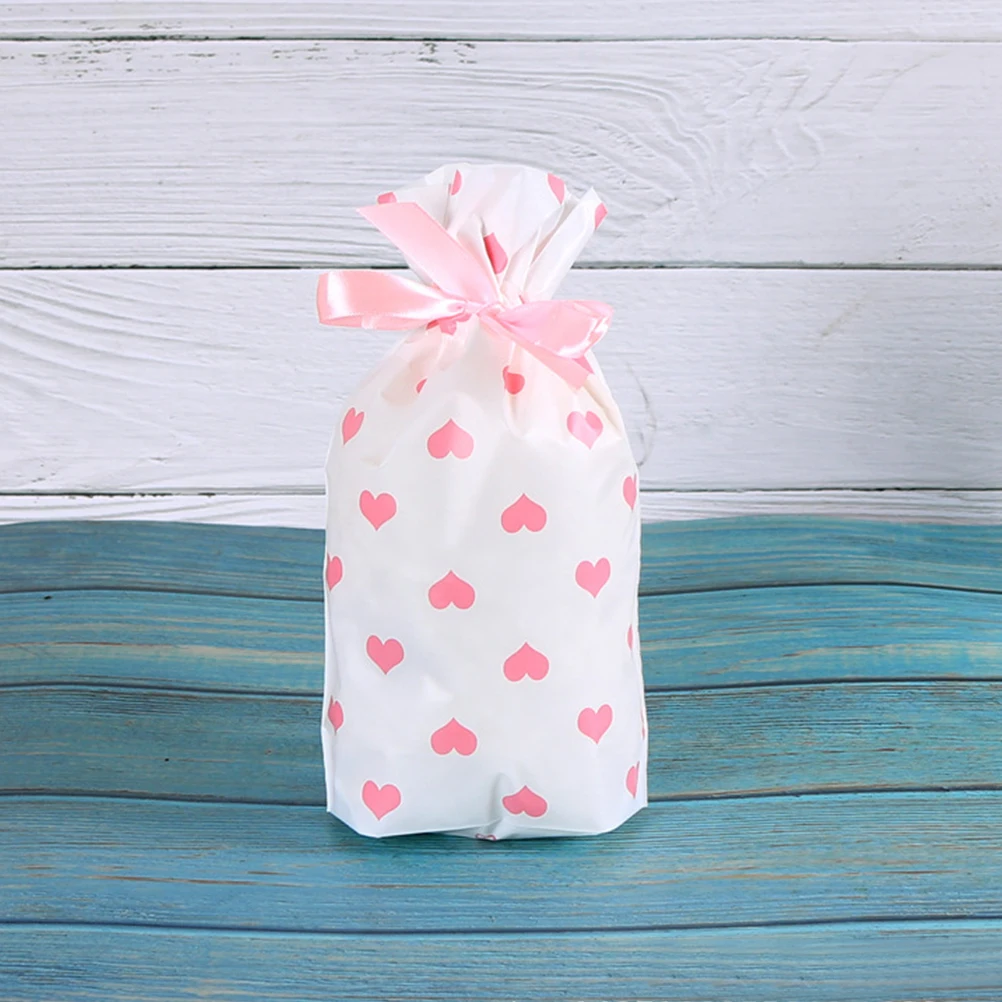 

100 Pcs Heart Drawstring Bags Plastic C y Wedding Party Supplies Gift Pouch Storage Valentine Birthday Christmas