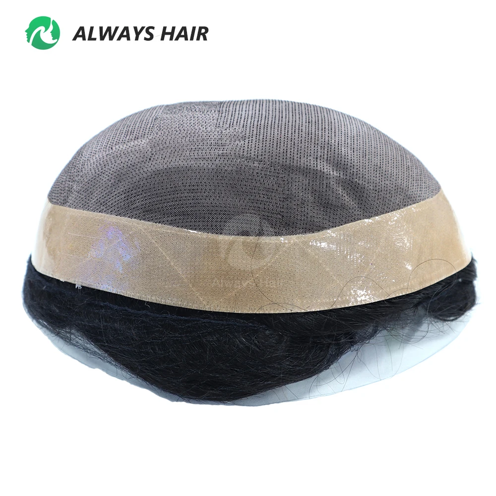 دائم صدى أحادية المذكر الشعر المستعار 6 بوصة الشعر الاصطناعية رجل شعر بشري هندي شعر مستعار الذكور