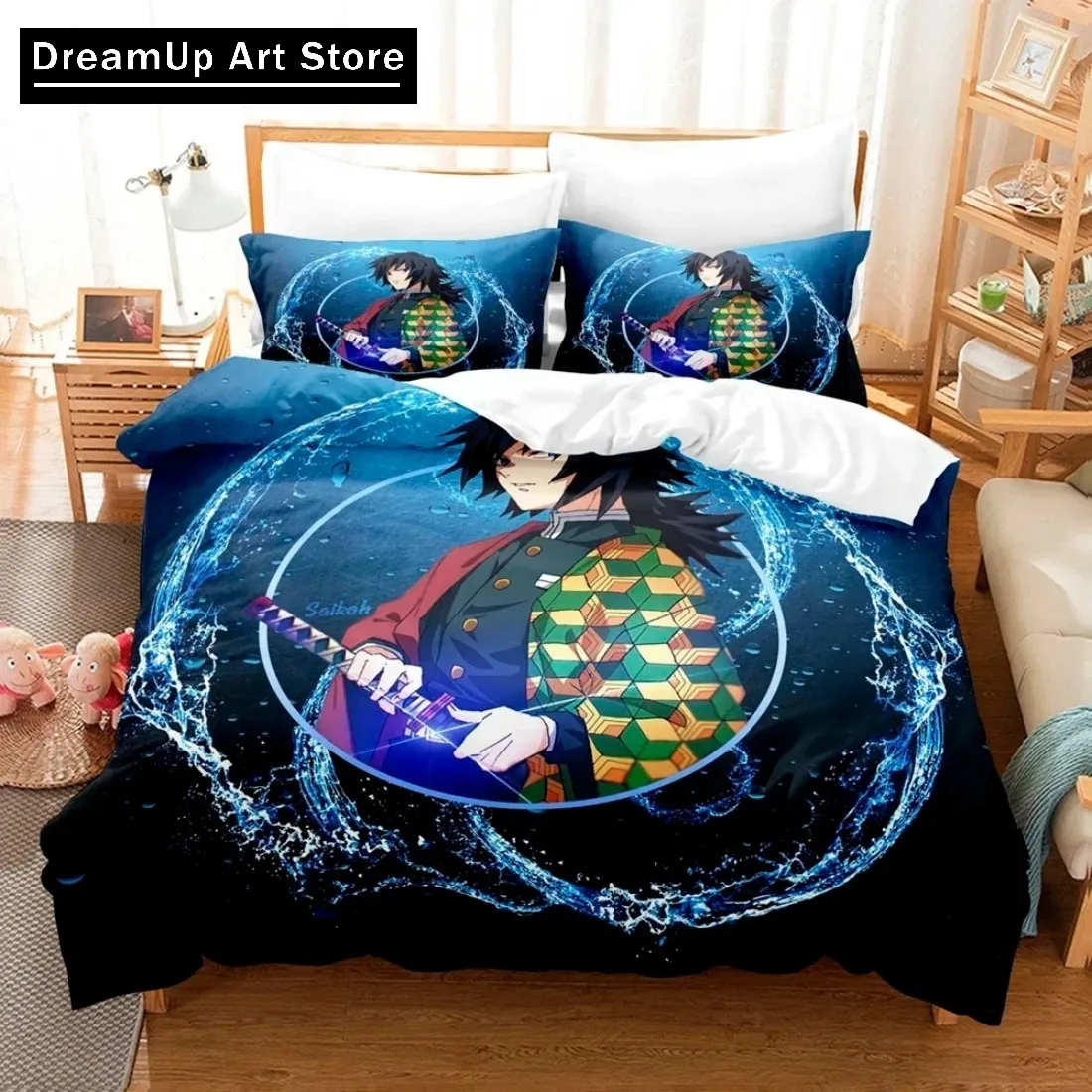 3D Demon Slayer Bedding Set Duvet Cover Bed Set Quilt Cover Twin Single Queen King Size Boys Adult Home Textile Decor