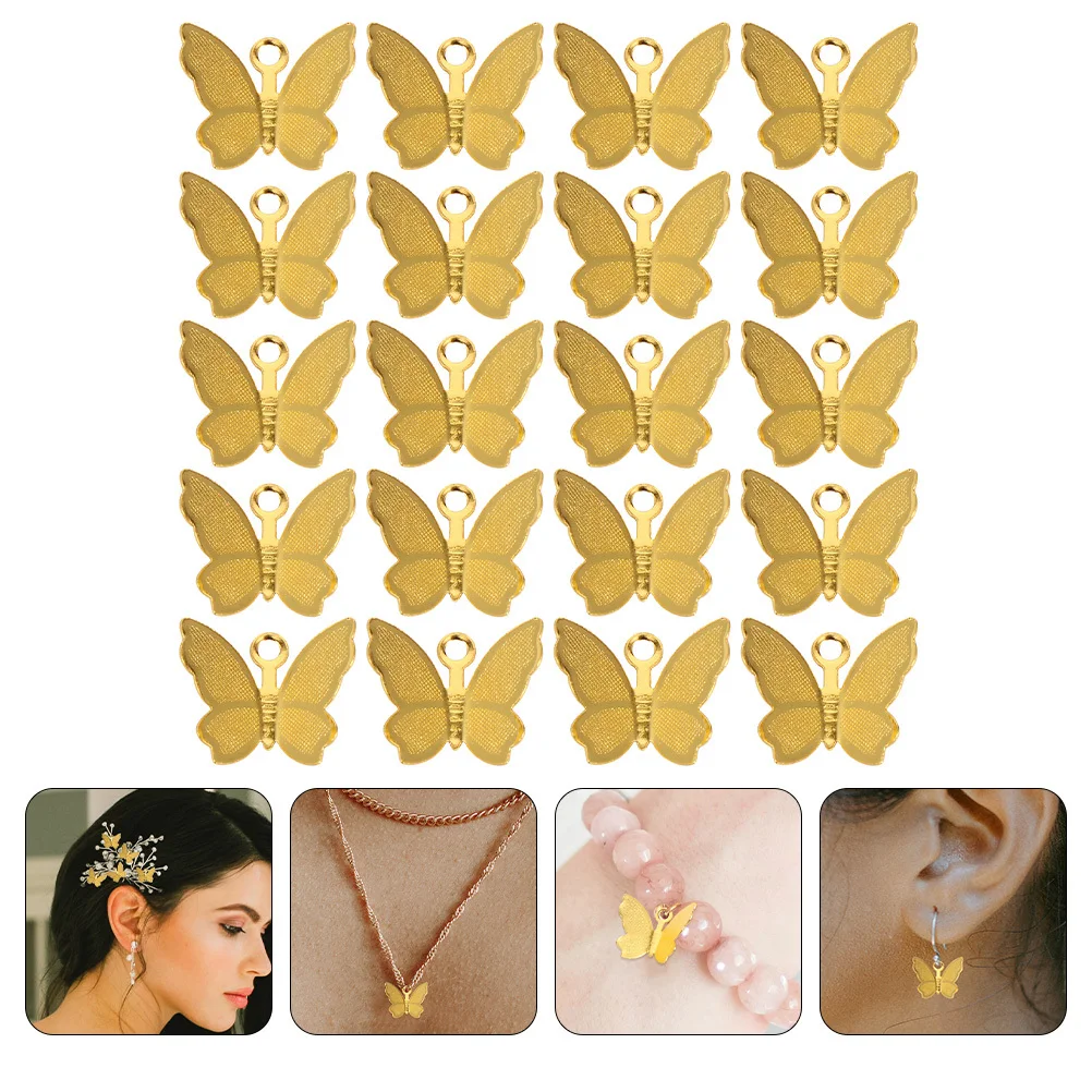 

100 pcs Hairpin Materials Butterflies Pendants Diy Jewelry Making Charms For Necklace Bracelet Key Chain Decor