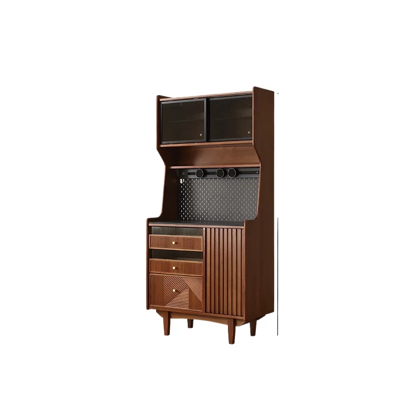 

1 Retro dining side cabinet Living room wall storage Coffee side cabinet Multifunctional tea cabinet Solid wood