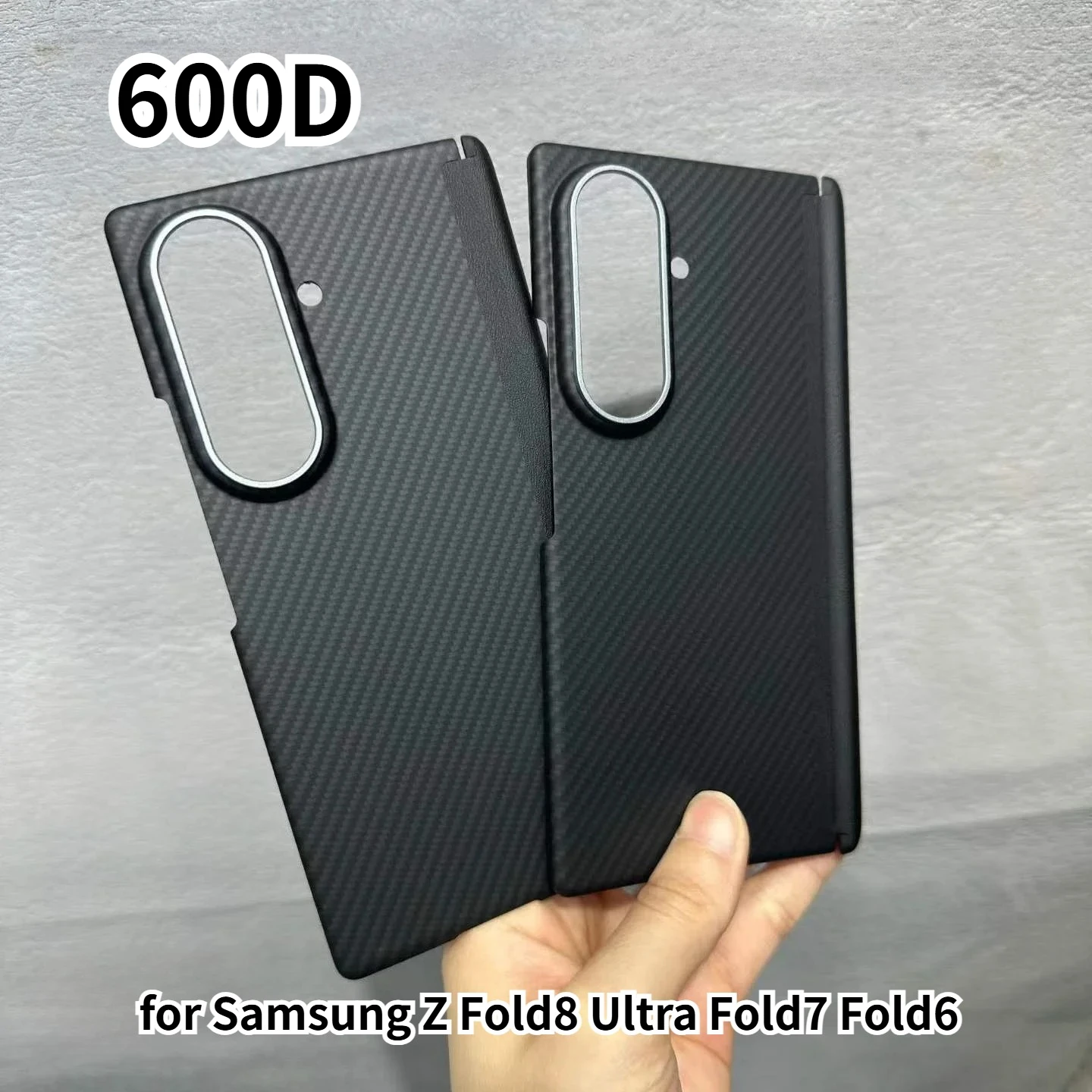 Minimalist 600D Skin Feel Carbon Fiber Texture Magnetic Cover for Samsung Galaxy Z Fold 8Ultra 7 6 Metal Lens Hinge Protect Case