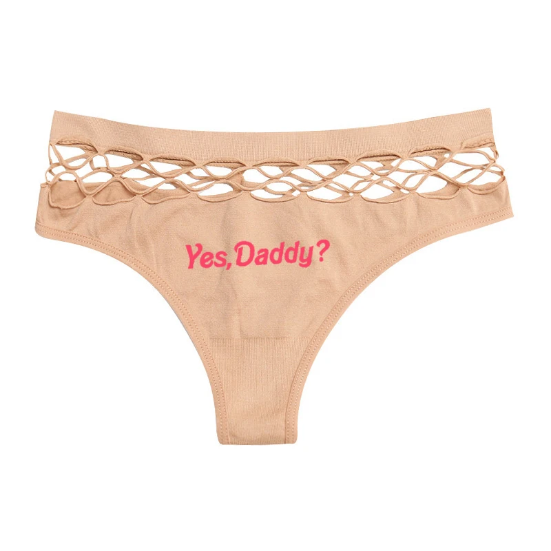 Yes Daddy Sexy Fishing Hollow Out Underwear Thongs For Women  Plus Size  Female Fashion Underpants