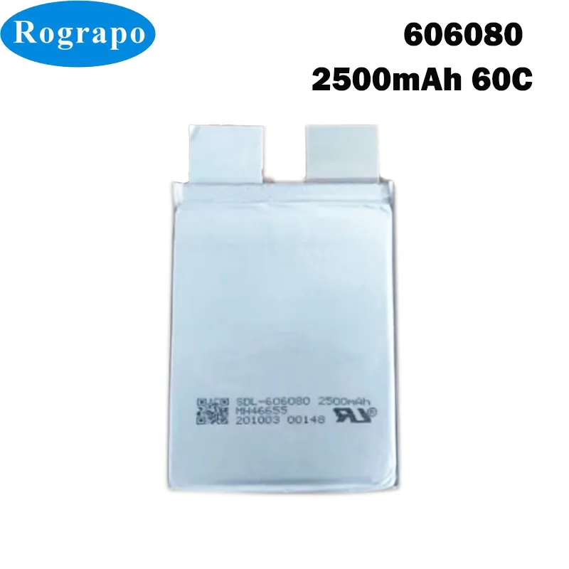 New 606080 2500mAh 60C 3.7V Li-Polymer Battery Cell For Car Starter DIY Drone RC High Discharge Accumulator