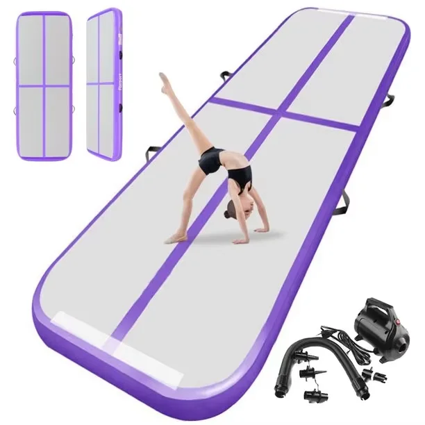 Estera de gimnasia inflable AirTrack de 7m, 8M, 10M, entrenamiento artístico, Fitness, suelo para principiantes, estera de pista de aire, esteras de gimnasio de trampolín