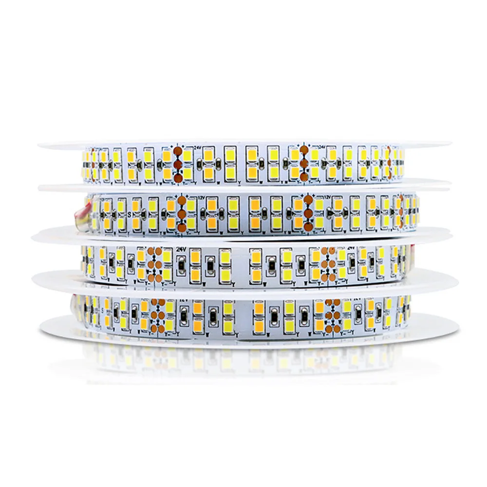 

5M 2835 CCT LED Strip Double Row 240LEDs/m 336LEDs/m Dimmable Dual White Flexible Tape Ribbon 12V 24v DC WW CW