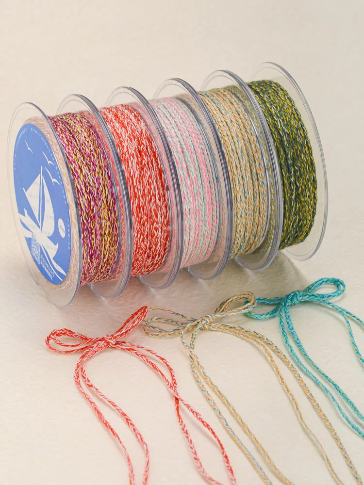 

New Cotton Rope Braided Rope 2x1mm Flat Thread Bracelet Rope 3-Strand Rope Handwoven Rope Thread Handwoven Material