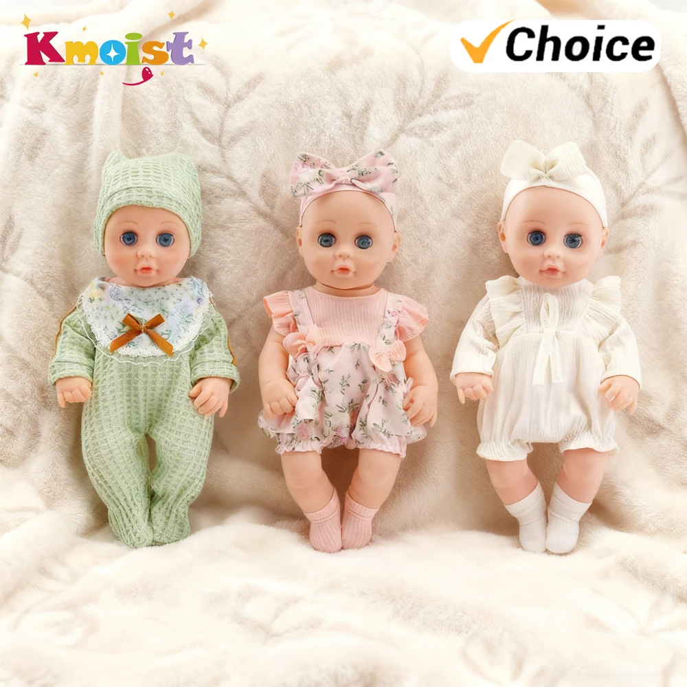 

12 inch 30cm Vinyl Dolls Kids Toy Silicone Simulation Blue Eyes Baby Doll with Cloths Children's Toys Christmas New Year Gifts