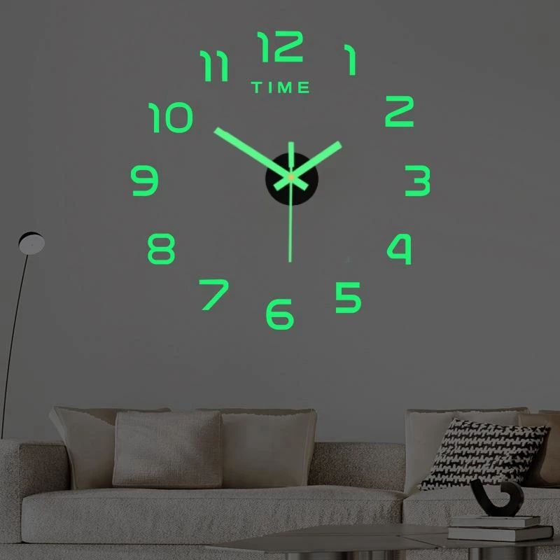 Modern Design Large Wall Clock DIY Quartz Clocks Fashion Watches Acrylic Mirror Stickers Living Room Home Decor  Clocks