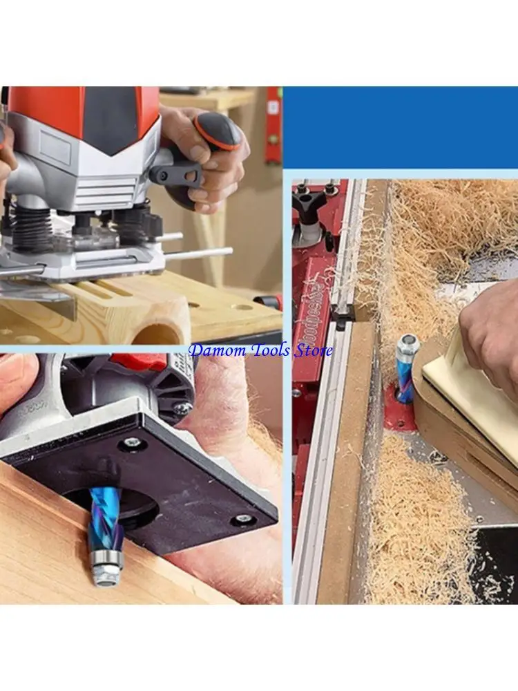

57BE Multipurpose High Efficiency 1/4In Shank Helical Router Bit For Edges Trimming And Slotting Woodworking Tool Application