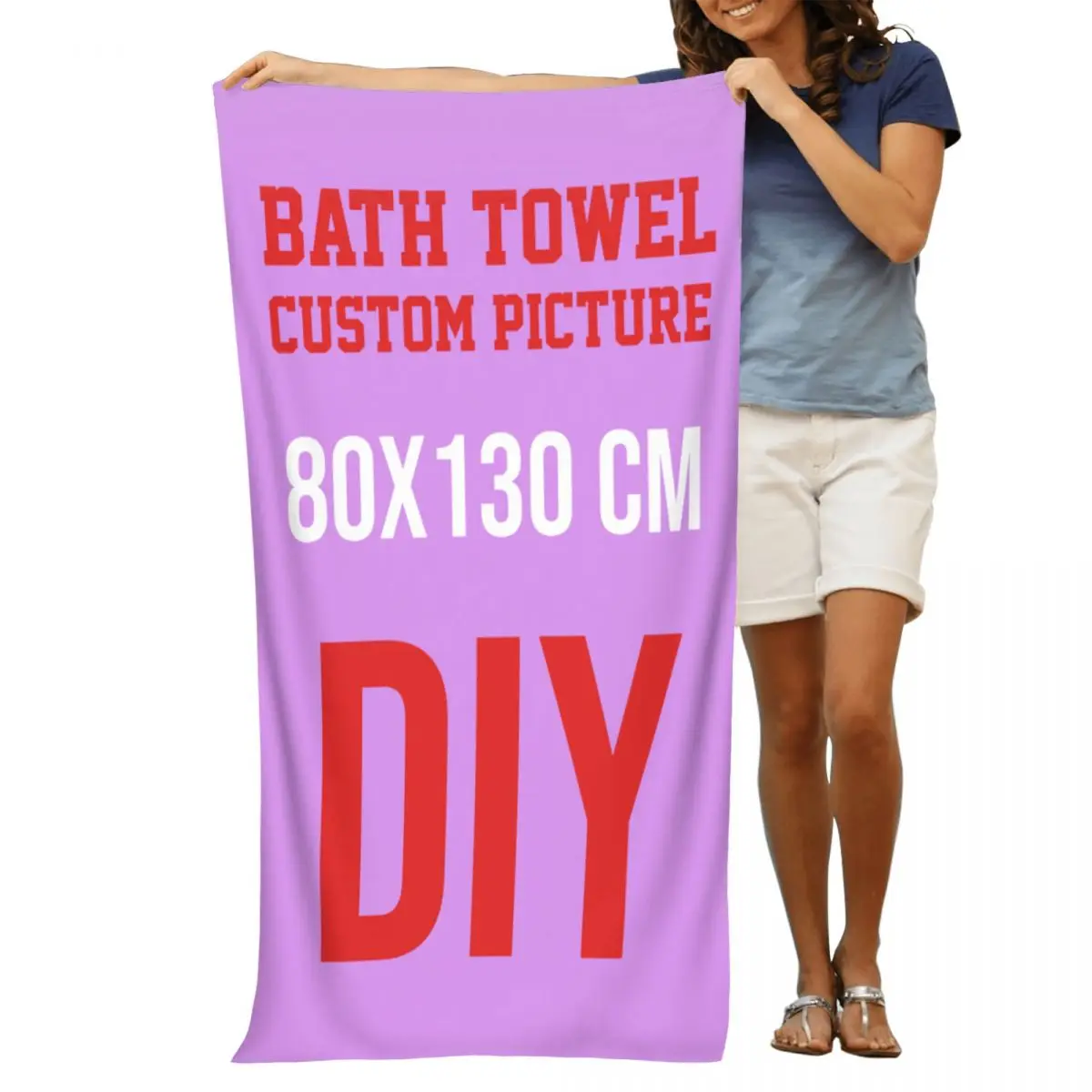 Custom Bath Towel, DIY Photo, 80x130cm