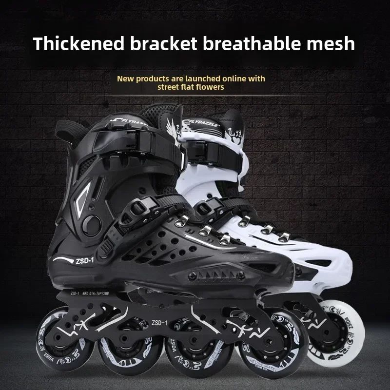 

Professional Roller Skates Adult Shoes Patines 4 Wheels Slalom Speed Free Inline Skating Racing Sneakers Beginners