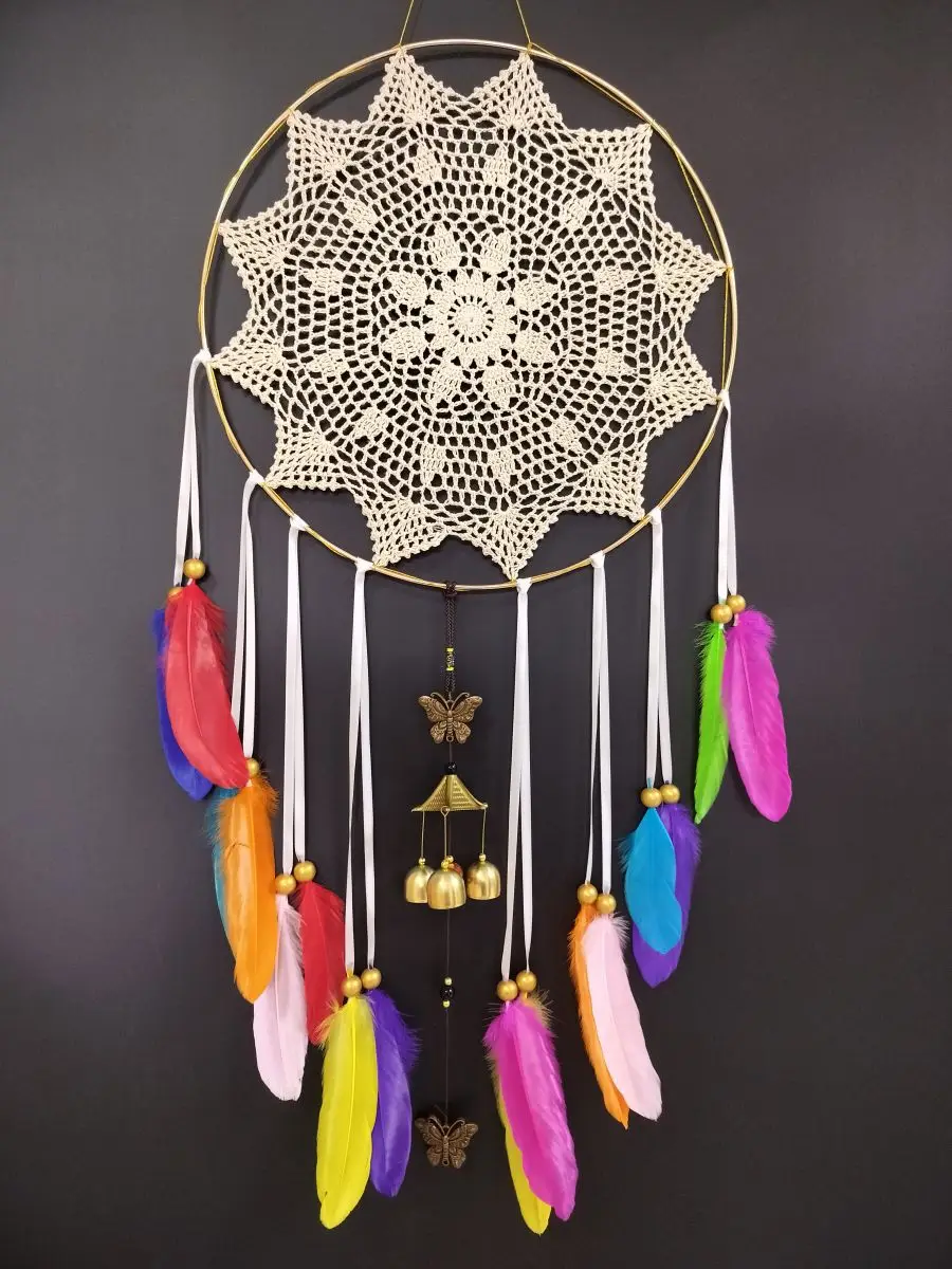 

Pendant Butterfly Windchime Giant Colorful Feather Dream Catchers Home Hanging Dreamcatchers Personalized Gift For Friends Kids