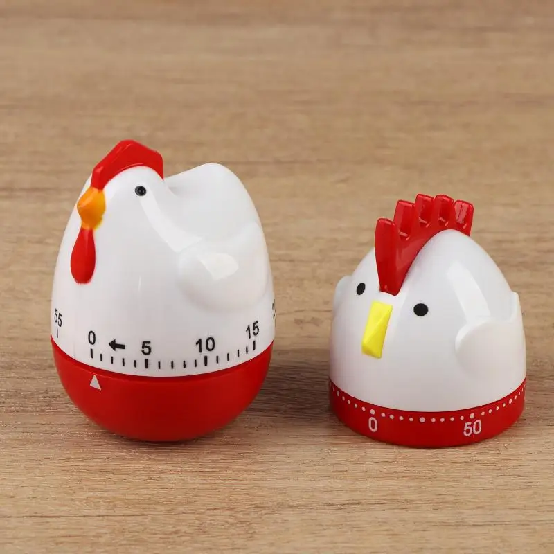 Cute Hen Rooster Shape Kitchen Cooking Timer Mechanical Countdown Clock Alarm For Home Supplies
