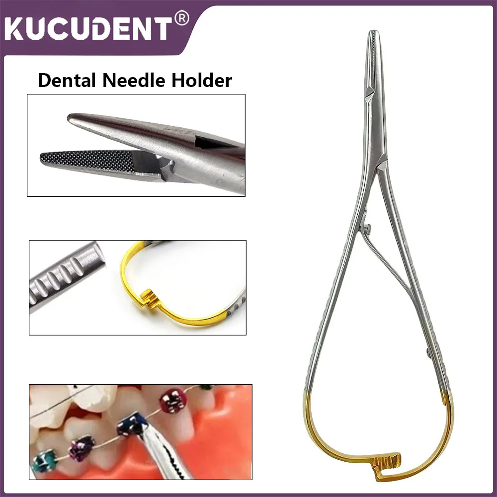 

1 шт., держатель для стоматологических игл из нержавеющей стали, держатель для плоскогубцев, пинцет, ортодонтические щипцы Mathieu, ручка TC, хирургический инструмент для стоматолога