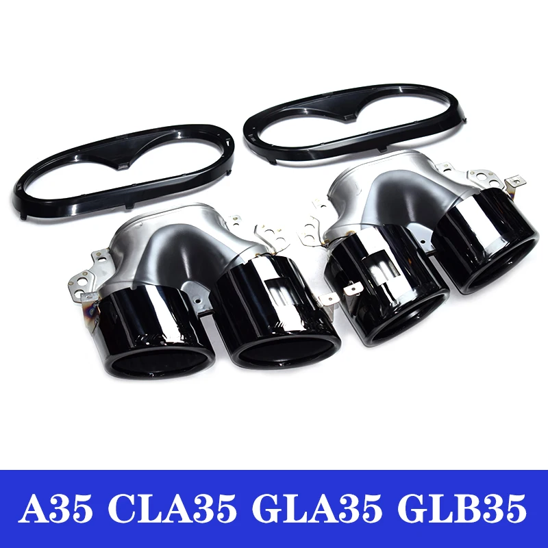 For Mercedes-Benz A35 CLA34 GLA35 GLB35 exhaust pipe tailpipe A45 CLA45 GLA45 W117 W118AMG four-outlet stainless steel tailpipe