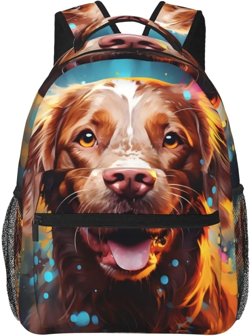 

Cartoon Golden Retriever Dog Lightweight Laptop Backpack Lightweight Multipurpose Travel Casual Daypack Unisex College Backapcks