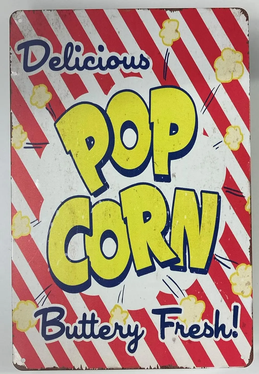 ポップコーンのブリキの金属の壁の看板、新鮮なバター、家、バー、部屋、ガレージ、男の洞窟のプラーク、楽しみのための楽しい装飾ポスターの8x12